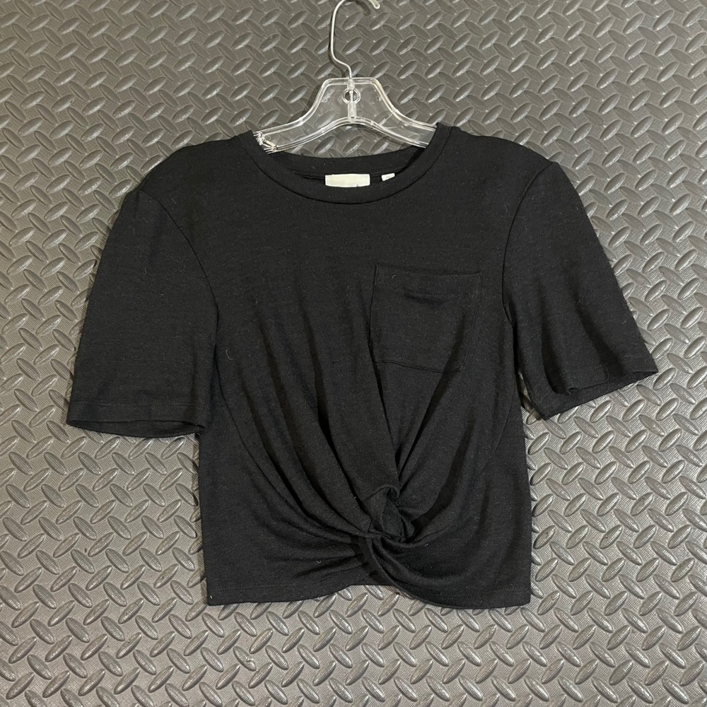 Wilfred Free Black Knot Twist Short Sleeve Active Shirt Women's Size XS
